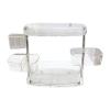 AFXGUSD Makeup Organiser Makeup Holder Stand Rotatable Shelf Cosmetic Stand Cosmetic Storage Holder for Bathroom Desktop Countertop, Clear view 1