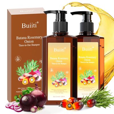 BUIITI Batana Oil Shampoo for Hair Growth Infused with Rosemary & Onion, Anti Hair Loss & Thickening Treatment for Women & Men, Promotes Regrowth, Sulfate Free Natural Formula, 10.14 fl oz (2PCS)