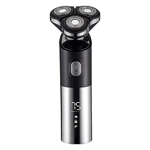 Doping Electric Beard Trimmer, 3-Head Rotary Shaver with LED Display, Rechargeable, Available in Black, Blue, Red