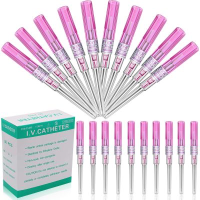 Catheter Piercing - 50Pcs Catheter Piercing 20G IV Catheter Ear Nose Piercing Hollow Catheter for Lip Tongue Belly Navel Nipple Cartilage Piercing Kit