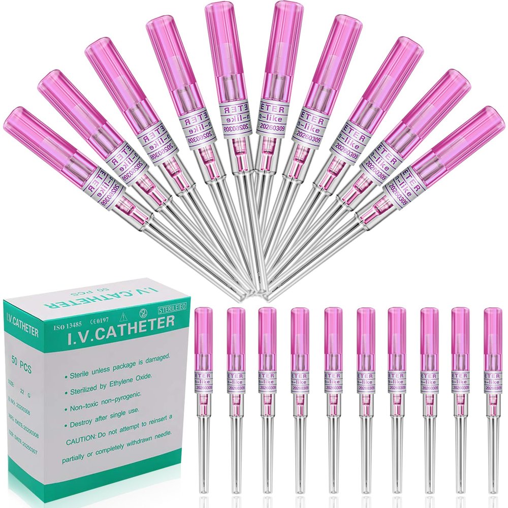 Catheter Piercing - 50Pcs Catheter Piercing 20G IV Catheter Ear Nose Piercing Hollow Catheter for Lip Tongue Belly Navel Nipple Cartilage Piercing Kit