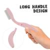 Beaupretty 2Pcs Metal Eyebrow and Eyelash Comb Makeup Tool Pink Stainless Steel Lash Separator for Professional and Home Use view 3