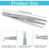 2Pcs Precision Tweezers, Silver Eyebrow Plucker Tweezers for Women, Facial Hair Removal Plucker with Travel Case view 2