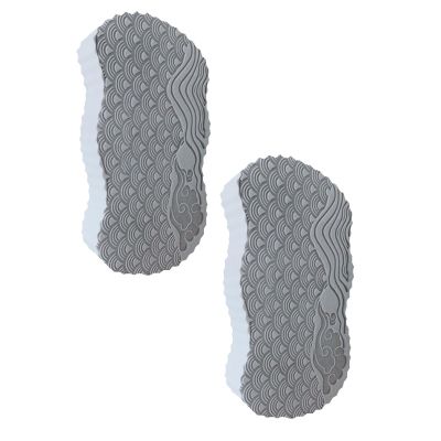 3D Super Soft Magic Exfoliating Bath Sponge, Bathtub Foam, Reusable Skin Friendly Dead Skin Removal for Body, Face and Feet (Grey-2 pcs)