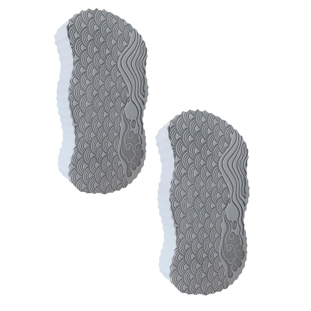 3D Super Soft Magic Exfoliating Bath Sponge, Bathtub Foam, Reusable Skin Friendly Dead Skin Removal for Body, Face and Feet (Grey-2 pcs)