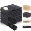 Afarnook 24 Pack Soap Saver & Bag Set Include 12 Soap Pocket Squares Exfoliating Pouch and 12 Bar Lifting Pads Body Scrubber Rough Sponge Self Draining Holder for Bath or Shower (Gray and Beige) view 1