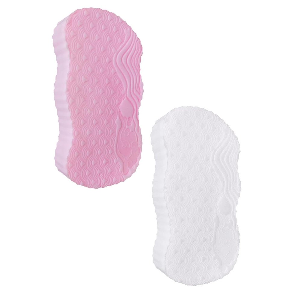 3D Super Soft Magic Exfoliating Bath Sponge, Bathtub Foam, Reusable Skin Friendly Dead Skin Removal for Body, Face and Feet (Pink+White)