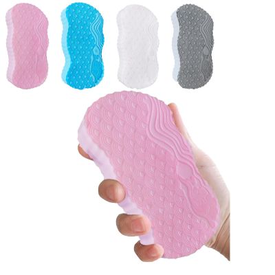 3D Super Soft Magic Exfoliating Bath Sponge, Bathtub Foam, Reusable Skin Friendly Dead Skin Removal for Body, Face and Feet (Pink)