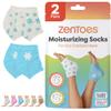 ZenToes Moisturizing Socks for Cracked Heel Treatment, Vitamin E, Olive Oil and Jojoba Oil Heel Socks, Stocking Stuffers for Women, Spa Self Care Gifts for Women (White & Blue Snowflake, Regular) view 1