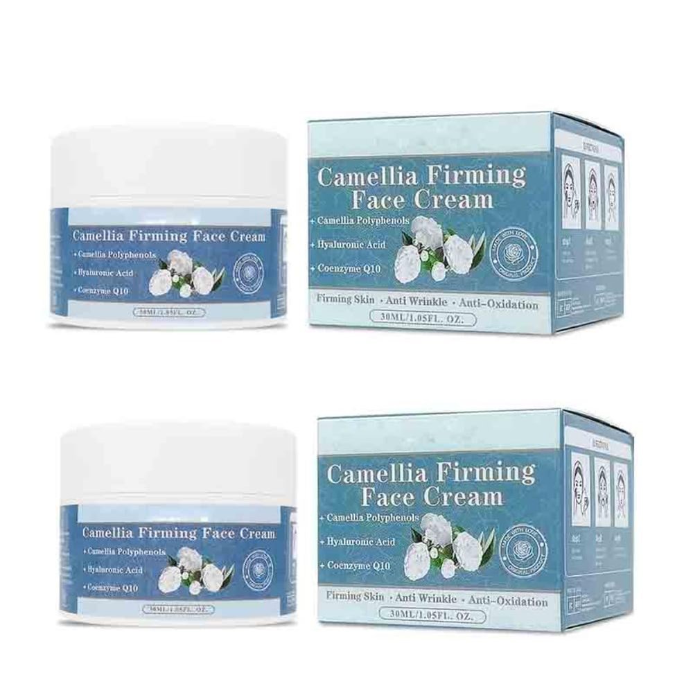 2PCS Natural Camellia Anti Aging cream, Moisturizing Firming Hyaluronic Lightening Repairing Smooth Skincare Whitening Creams