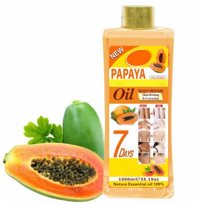 1000ml Papaya Oil for Skin Brightening - Organic Papaya Oil for Face - Soft 7 Body Oil, Moisturizing