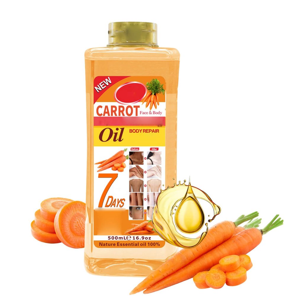 500ml Carrot Oil for Skin Brightening - Organic Carrot Oil for Face - Soft 7 Body Oil, Moisturizing