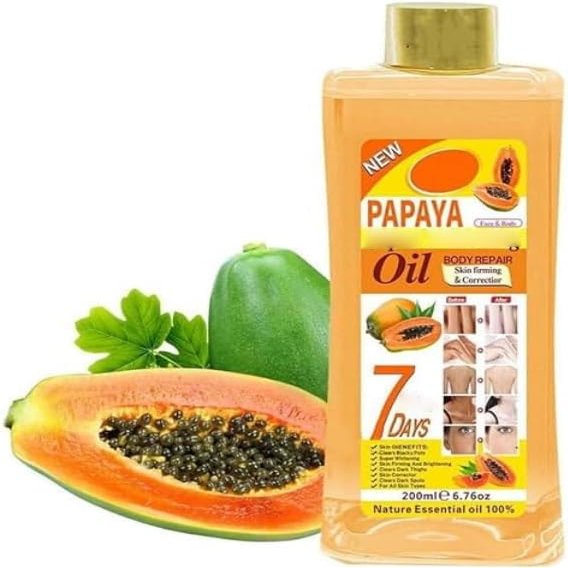 200ml Papaya Oil for Skin Brightening - Organic Papaya Oil for Face - Soft 7 Body Oil, Moisturizing