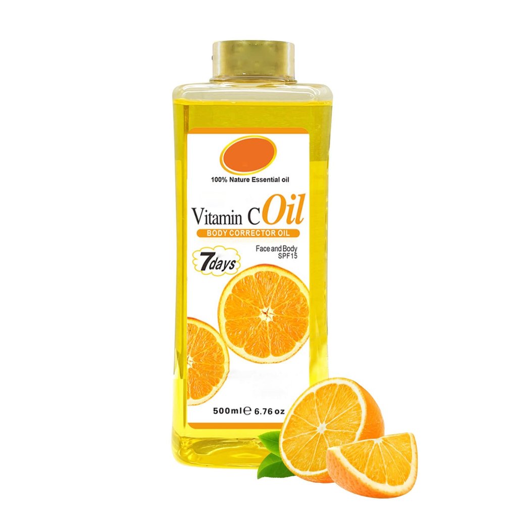 500ml Vitamin C Oil for Skin Brightening - Organic Vitamin C Oil for Face & Body - Soft 7 Body Oil, Moisturizing