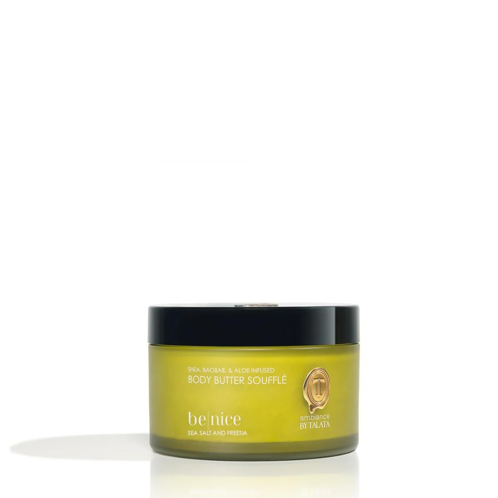 Ambiance by Talata Body Butter Souffl BE NICE | Sea Salt & Freesia Whipped Moisturizer with Shea Butter, Baobab Oil & Aloe Hydrating for Dry & Sensitive Skin 6.7 Oz