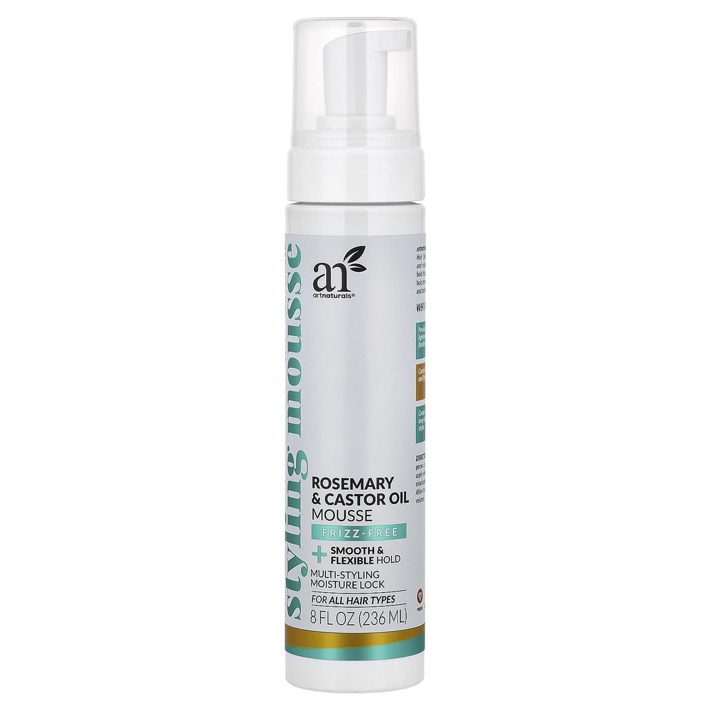 Artnaturals Rosemary & Castor Oil Styling Mousse, For All Hair Types, 8 fl oz (236 ml)