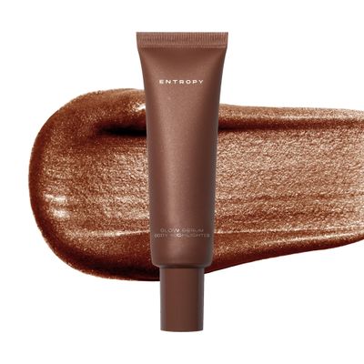 ENTROPY MAKEUP Glow Serum Body Highlighter, 75% Water-Rich Serum with Skincare Ingrediants, Buildable Radiance, Silky Lightweight for Face & Body, Soft Golden Beige Bronzer, Honey Lit