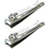 2PCS Stainless Steel Nail Clippers Set, Professional Fingernail and Toenail Clippers Wide Easy Press Lever Nail Trimmer with Swing Out Cleaner File for Men and Women view 1