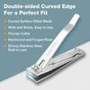 2PCS Stainless Steel Nail Clippers Set, Professional Fingernail and Toenail Clippers Wide Easy Press Lever Nail Trimmer with Swing Out Cleaner File for Men and Women view 3