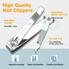 2PCS Stainless Steel Nail Clippers Set, Professional Fingernail and Toenail Clippers Wide Easy Press Lever Nail Trimmer with Swing Out Cleaner File for Men and Women view 4