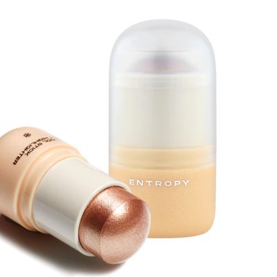 ENTROPY MAKEUP Cool Stick Body Highlighter Golden Hour, 70% Water-Rich Skincare Formula, Jelly Gel Texture, Crystal Silver & Gold Pearl Glow, Lightweight Cooling Hydration, Compact Precise Application