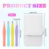 4 Pcs Eyebrows Tweezers Set Tweezers for Women Facial Hair Stainless Steel Mini Travel Eyebrows Tweezer with Leather Travel Case for Facial Hair and Splinter view 2