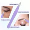 4 Pcs Eyebrows Tweezers Set Tweezers for Women Facial Hair Stainless Steel Mini Travel Eyebrows Tweezer with Leather Travel Case for Facial Hair and Splinter view 3