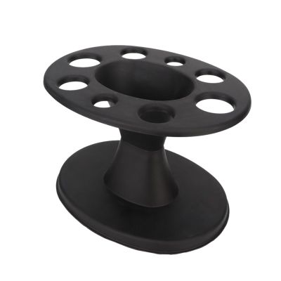 Sorandy Hair Brush Holder, Stable Hourglass Support, Easy Installation, 8 Different Sized Holes, Practical Functionality, Multipurpose Design, Ideal for Salon, Bedroom, or Bathroom (Black)
