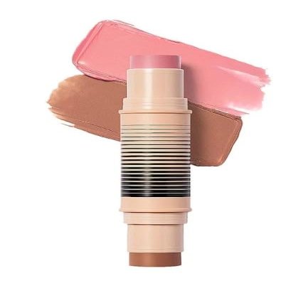DIBS Beauty - Desert Island Duo Blush + Bronzer Stick, Creamy, buildable, blendable, streak-free - (2 You Do You/Mood Boost)(nude pink/light to tan with neutral undertones)