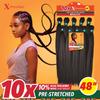 Sensationnel X-pression prestretched braiding hair - 10x braid 48 inch all kanekalon flame retardant synthetic braid for box braids and twists (27 HONEYBLONDE) view 2