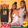 Sensationnel X-pression prestretched braiding hair - 10x braid 48 inch all kanekalon flame retardant synthetic braid for box braids and twists (27 HONEYBLONDE) view 3