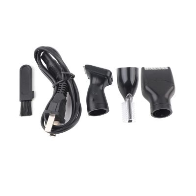 Brrnoo Men Nose Hair Trimmer Set, 4 in 1 Rechargeable Hair Trimmer Kit with Silent Design, Ideal for Eyebrows and Mustaches, Easy Cleaning with Washing Brush, Suitable (US Plug 110V)