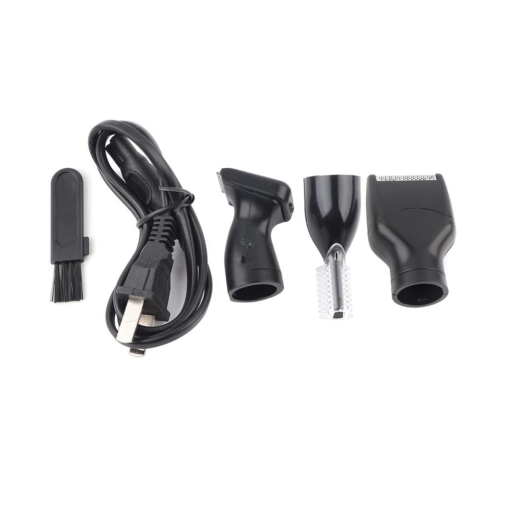 Brrnoo Men Nose Hair Trimmer Set, 4 in 1 Rechargeable Hair Trimmer Kit with Silent Design, Ideal for Eyebrows and Mustaches, Easy Cleaning with Washing Brush, Suitable (US Plug 110V)