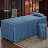 RJYYYDS 4-Piece Art Massage Table Sheet Skirt Set - Simple Breathable Beauty Bed Cover Cotton and Linen Salon Bedspread with Face Rest Hole-Blue 70x190cm view 2
