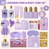 35 Pcs Christmas Gifts for Women, Lavender Bath and Body Gift Basket, Facial Skin Care Set, Spa Kit, Self-Care Set, Face Sheet Mask, Necklace, Birthday Present, Valentines, Mother Day, Bridal Shower view 3