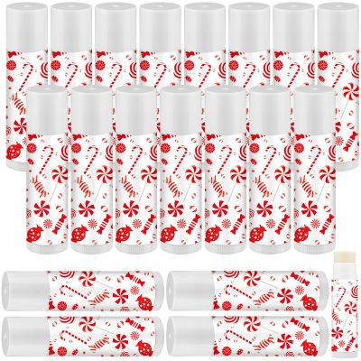 15 Pack Christmas Lip Balms Bulk Christmas Candy Peppermint Cane Scented Holiday Flavor Lip Balm Gifts Xmas Party Gifts Bulk Xmas Items Stocking Stuffers for Women Men Staff Employee (Lollipop 2)