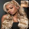 UNICE Ombre Sandy Blonde Human Hair Wig Body Wave 13x4 Lace Front Wigs Human Hair Glueless Pre Plucked Pre Cut Pre Everything Wigs for Women Natural Hairline 150% Density 18 inch view 1