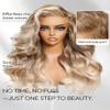 UNICE Ombre Sandy Blonde Human Hair Wig Body Wave 13x4 Lace Front Wigs Human Hair Glueless Pre Plucked Pre Cut Pre Everything Wigs for Women Natural Hairline 150% Density 18 inch view 3