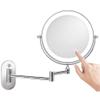 2040 USB Rechargeable Bathroom Shaving Mirror with 5X Magnification, Auto-Off LED, 360 Swivel, Chrome, 8\ view 1