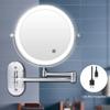 2040 USB Rechargeable Bathroom Shaving Mirror with 5X Magnification, Auto-Off LED, 360 Swivel, Chrome, 8\ view 2
