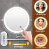 2040 USB Rechargeable Bathroom Shaving Mirror with 5X Magnification, Auto-Off LED, 360 Swivel, Chrome, 8\ view 4