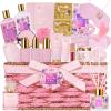 35 Pcs Christmas Gift for Women, Rose Bath and Body Gift Basket, Facial Skin Care Set, Self Care Pampering Kit, Face Sheet Mask, Home Spa Pack, Perfume, Birthday, Valentines, Mother Day, Bridal Shower view 1