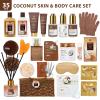 35 Pcs Coconut Vanilla Spa Gift Basket for Women & Men, Face Skin Care Set, Bath & Body Set, Self Care Pamper Kit, Diffuser, Bath Bomb, Birthday, Christmas, Valentines, Mother Day, Anniversary view 2