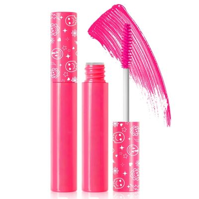 6 Colors Fluorescent Mascara, Glow Colored Mascara, Parties, Weddings, Stage Use, Party Night, Halloween Christmas Parties, High Pigmented, Apply to Eyelashes/Eyebrows/Hair (Pink)