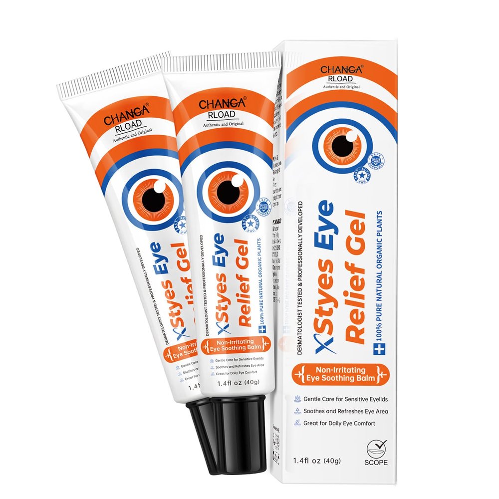 Stye Eye Relief Gel with Tea Tree Oil,Calendula & Vitamin EGentle Soothing Serum for Styes,Chalazion & Blepharitis,Soothing Eyelid & Under Eye Care for Redness,Irritation & Puffiness,1.4oz,2PCS