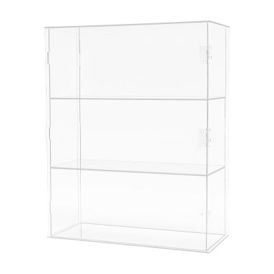 Acrylic Display Case 3 Tier Clear Showcase Cabinet Dustproof Tabletop Storage Organizer Display Shelf Modern Showcase for Figures Mini Toys, 11.02*4.72*14.17 inch