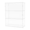 Acrylic Display Case 3 Tier Clear Showcase Cabinet Dustproof Tabletop Storage Organizer Display Shelf Modern Showcase for Figures Mini Toys, 11.02*4.72*14.17 inch view 1