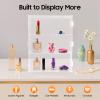 Acrylic Display Case 3 Tier Clear Showcase Cabinet Dustproof Tabletop Storage Organizer Display Shelf Modern Showcase for Figures Mini Toys, 11.02*4.72*14.17 inch view 2