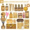35 Pcs Christmas Gifts For Women, Honey & Almond Bath & Body Gift Basket, Face Skin Care Kit, Home Spa Gift Set, Self-Care Kit, Necklace, Bath Bomb, Birthday, Valentines, Mother Day, Anniversary view 2