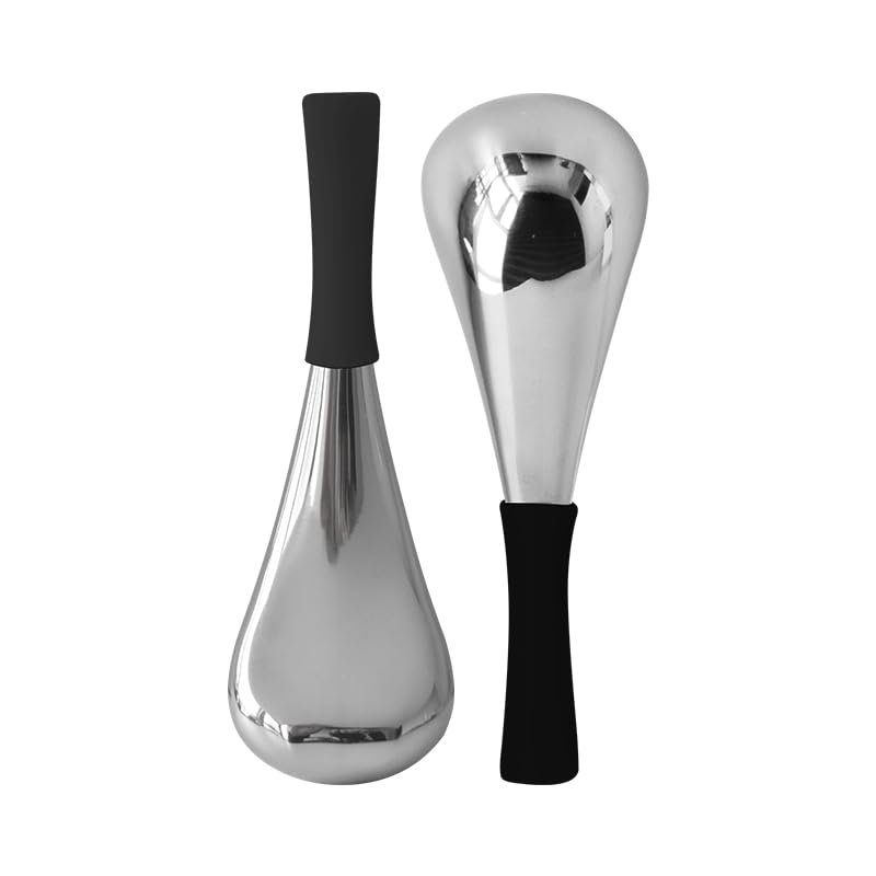 BIOESTHE Ice Globes for Face & Eyes, Unbreakable Stainless Steel Cryo Sticks for Beauty Routines, Facials Cold Roller Cooling Globes for Puffiness, Wrinkles, Dark Circles, Headaches(Black)